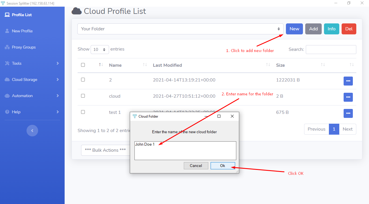 Cloud-Add folder