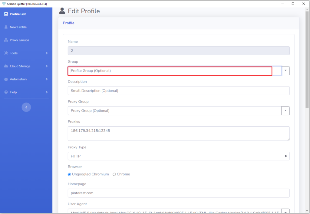 Group Profiles group name-1