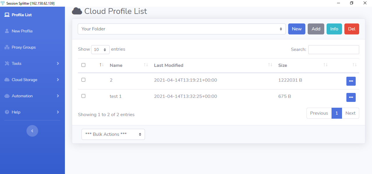 List Profiles