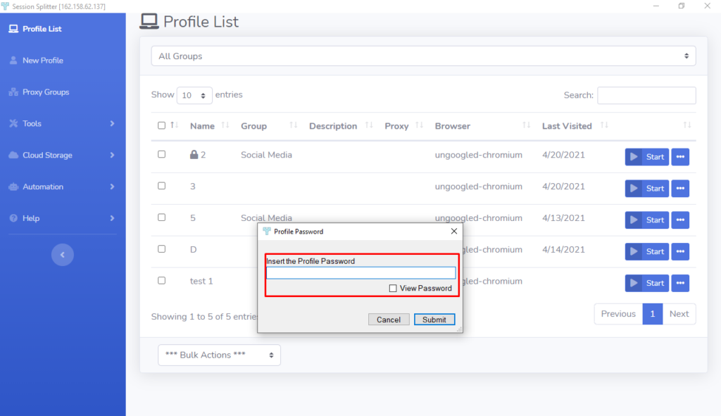 Lock profile-edit-enter-password