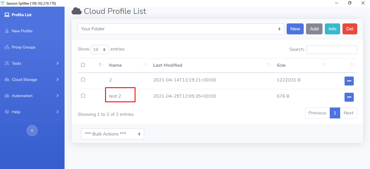 Backup profiles-profiles on cloud