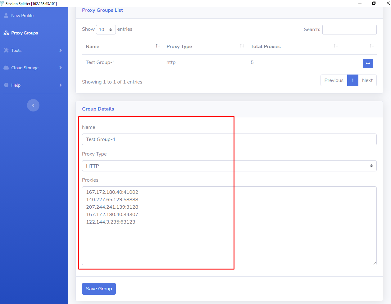 Proxy Groups-Edit proxies