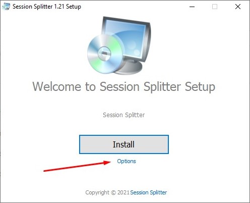 Session Splitter Setup Wizard-select option